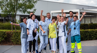Enthousiaste groep collega's